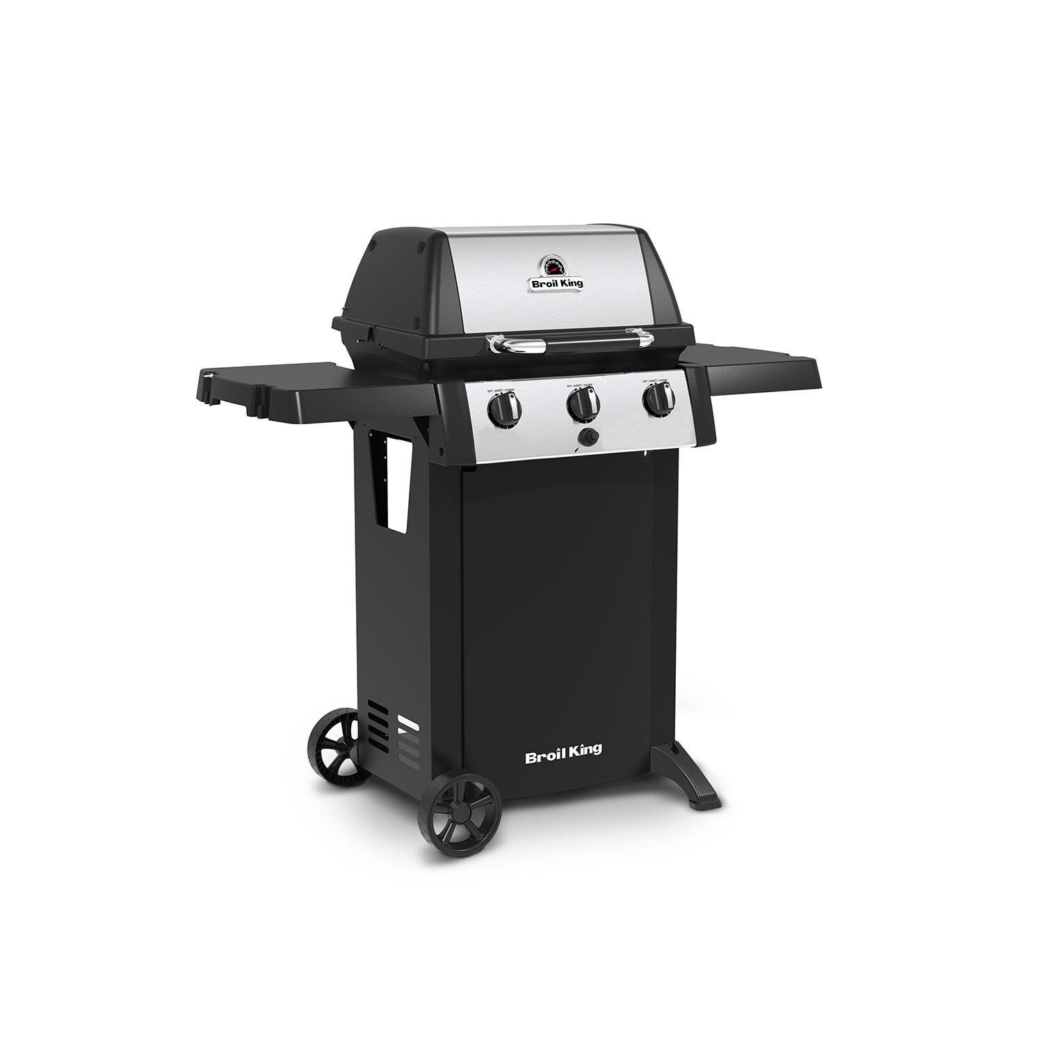 Broil King 814154 21 Inch Gem 310 Propane Gas Grill - Lid Down - Angled Right - White Background thumbnail