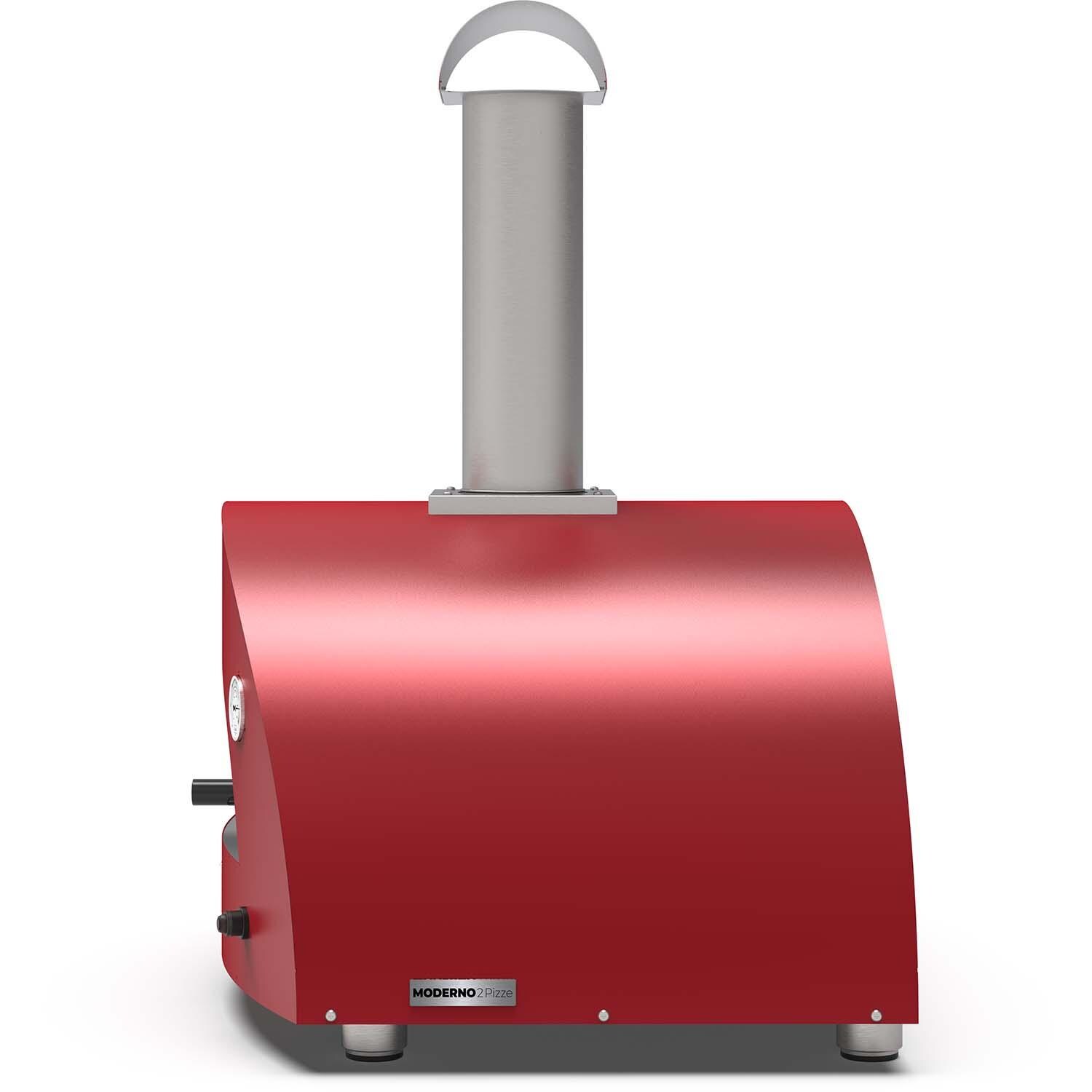 Alfa FXMD-2P-LROA Moderno 2 Pizze Wood - Fired Pizza Oven - Antique Red - Right Side View - White Background thumbnail