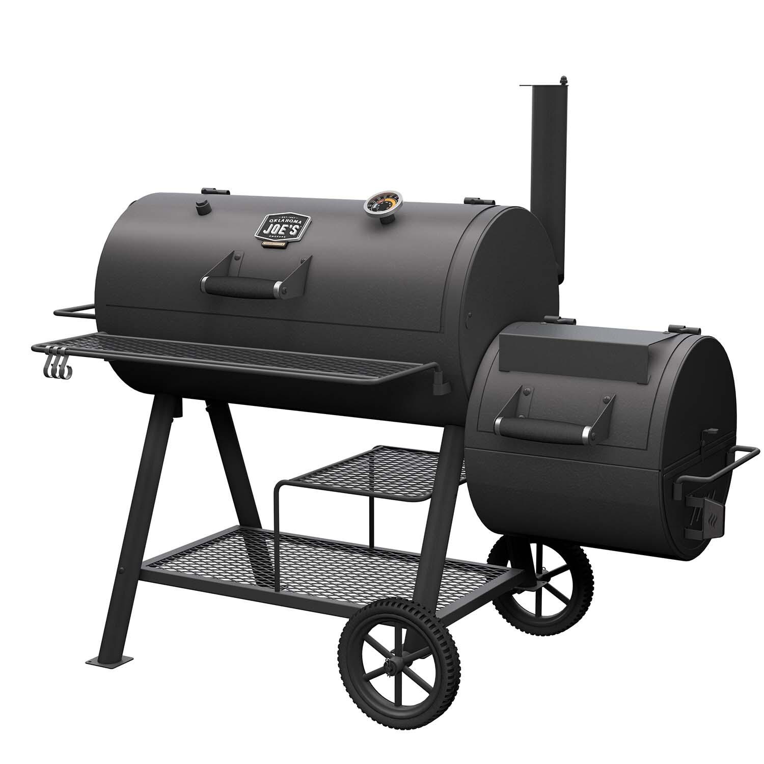 Oklahoma Joe's 24203003 Highland Offset Reverse Flow Smoker/Grill - Left Angled - White Background thumbnail