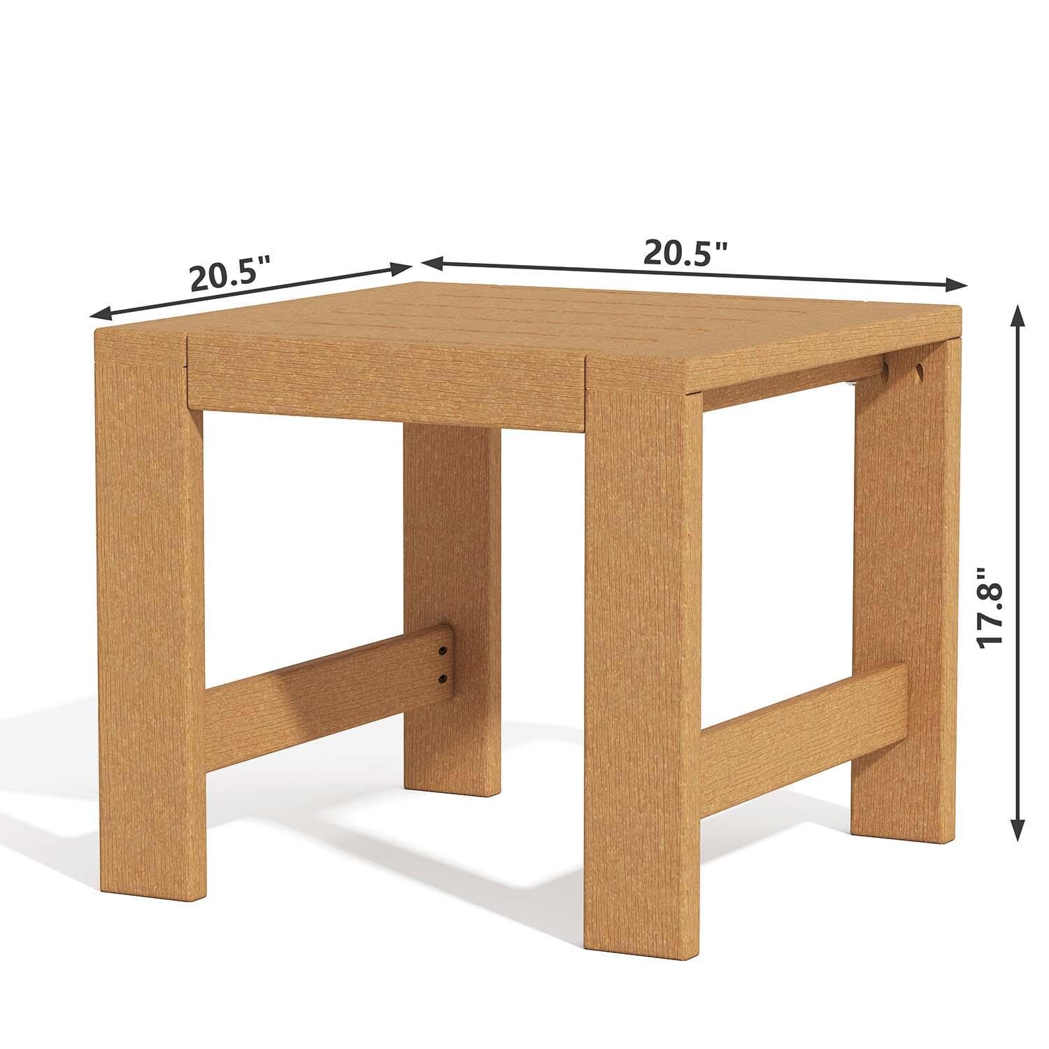 Corbin Bay 5 Pc Set Polyresin Seating Set By Lakeview Outdoor Designs - End Table - Dimensional thumbnail