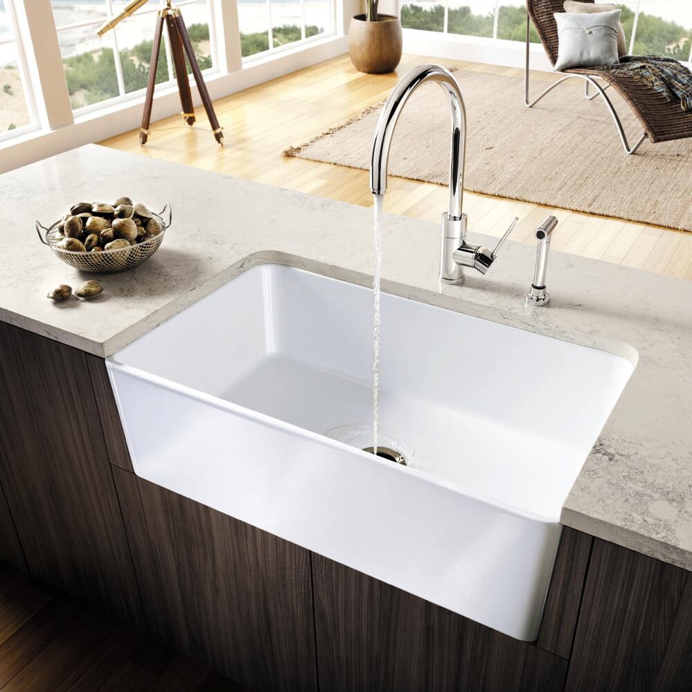 Blanco Cerana 33 X 19 Single Bowl Fireclay Apron Front Farmhouse Sink White 441695 Bbqguys