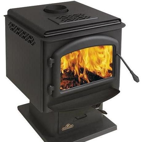 Napoleon 1900M Deluxe Large Wood Burning Stove - Black / Black Louvers :  BBQGuys