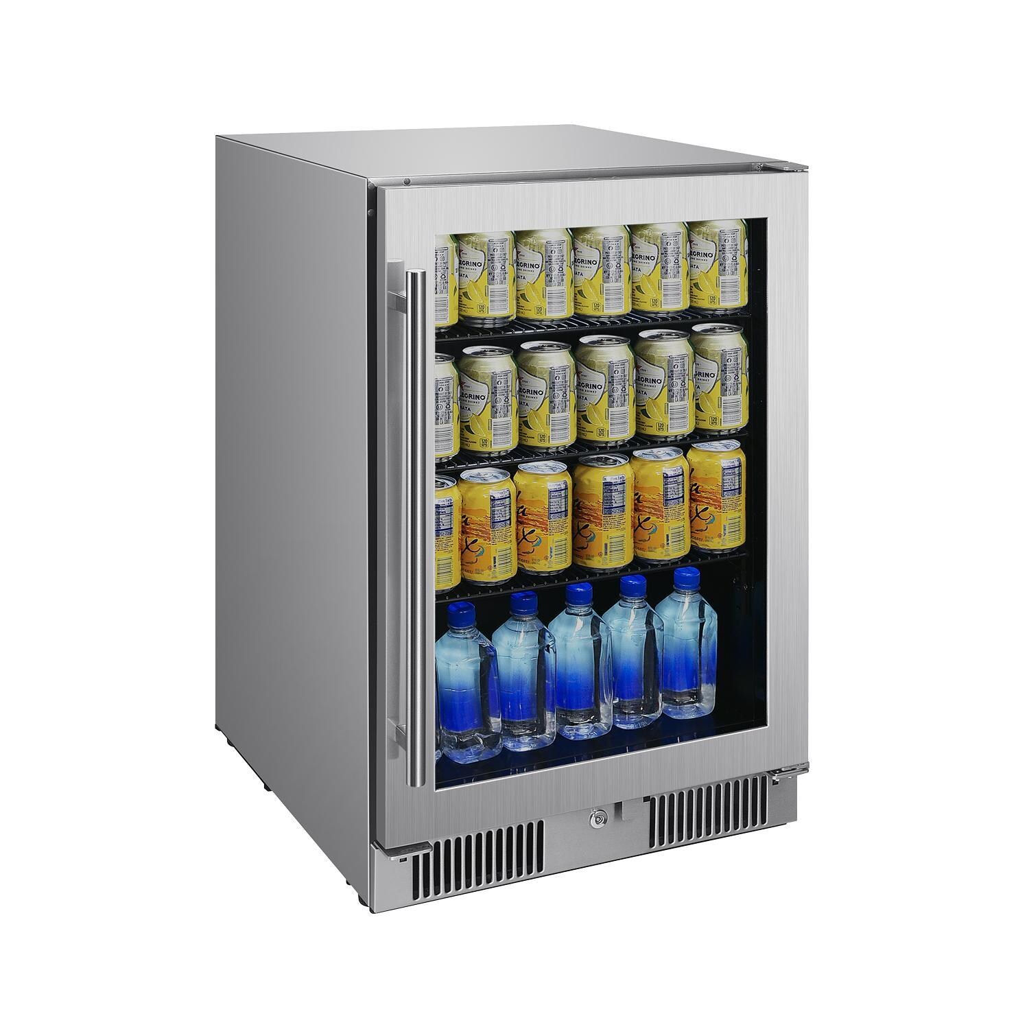 Blaze BLZ-GDBEV20-4.5 20-Inch 4.5 Cu. Ft. Outdoor Rated Beverage Cooler - Shown w/ Drinks - White Background thumbnail