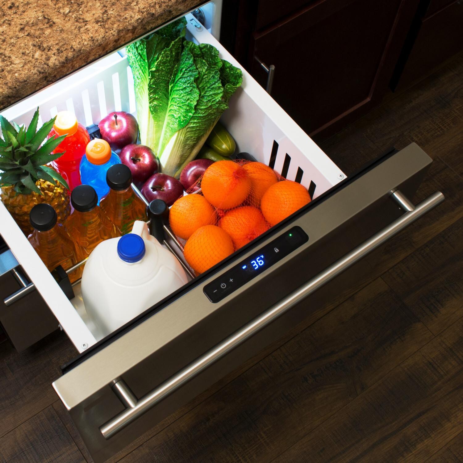 Marvel 24-Inch Built-In Refrigerated Drawers - Stainless Steel - Top Drawer thumbnail