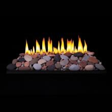 White Mountain Hearth By Empire 24-Inch See-Thru Mixed Decorative Fire Rocks Set Set With Vent-Free Natural Gas Loft Burner - Remote Ready Safety Pilot image