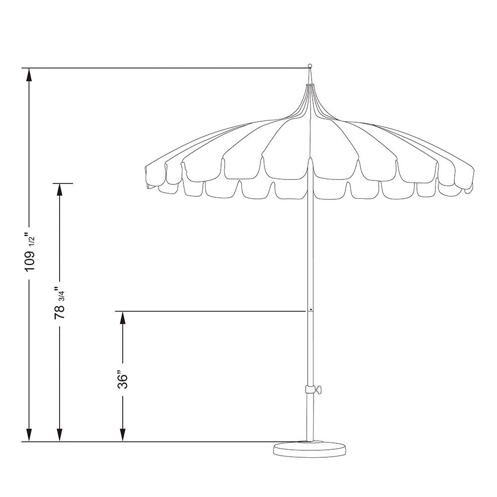 California Umbrella Pagoda Series 8.5 Ft Round Aluminum Pagoda Patio