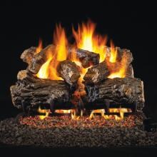 Peterson Real Fyre 18-Inch Burnt Rustic Oak Log Set With Vented Natural Gas ANSI Certified G46 Burner - Electronic On/Off Remote image