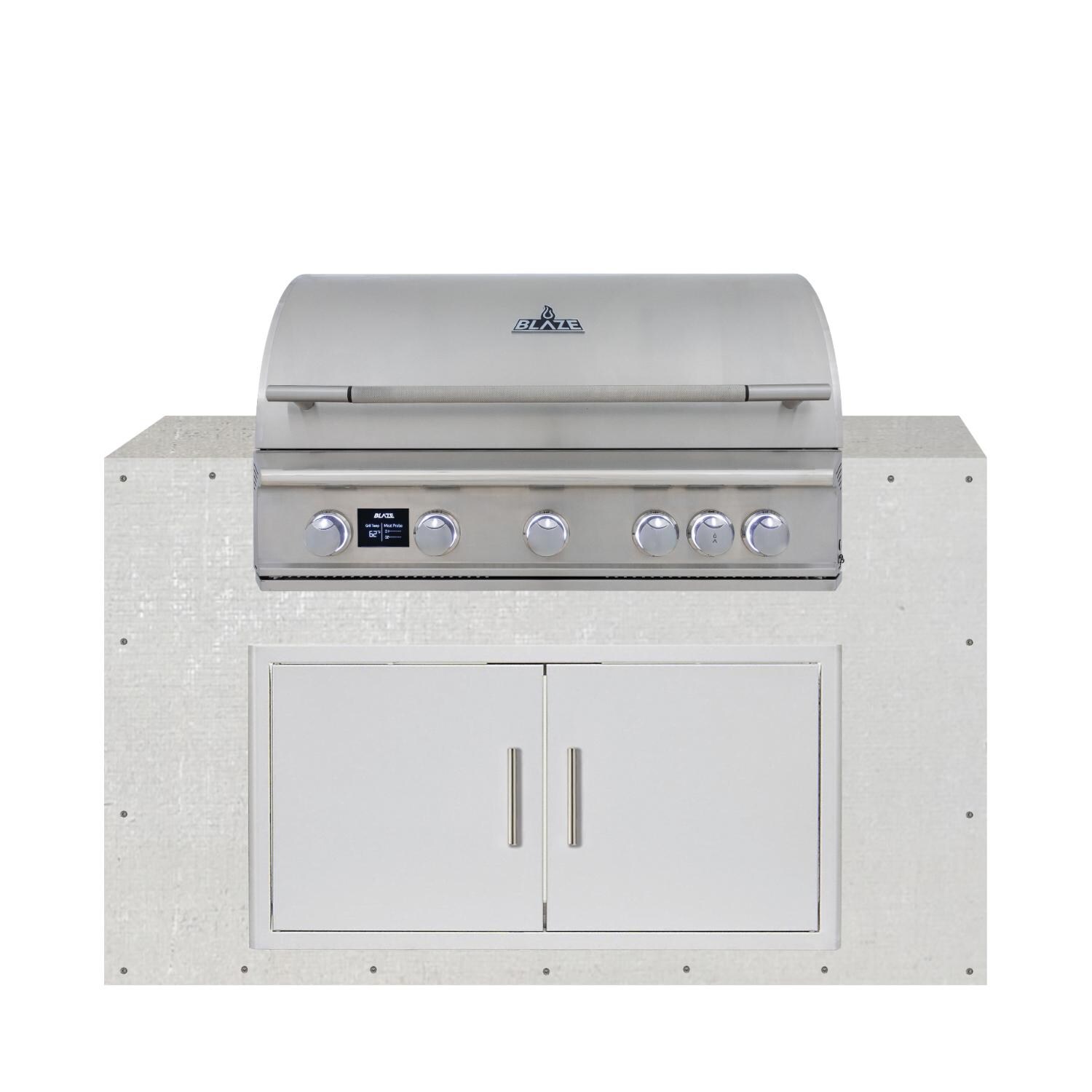   BBQGuys Signature 60-in Ready for Finish Outdoor Kitchen Module w/ Blaze LTE PRO 40-in Propane Grill & Double Doors - Module - White Background thumbnail