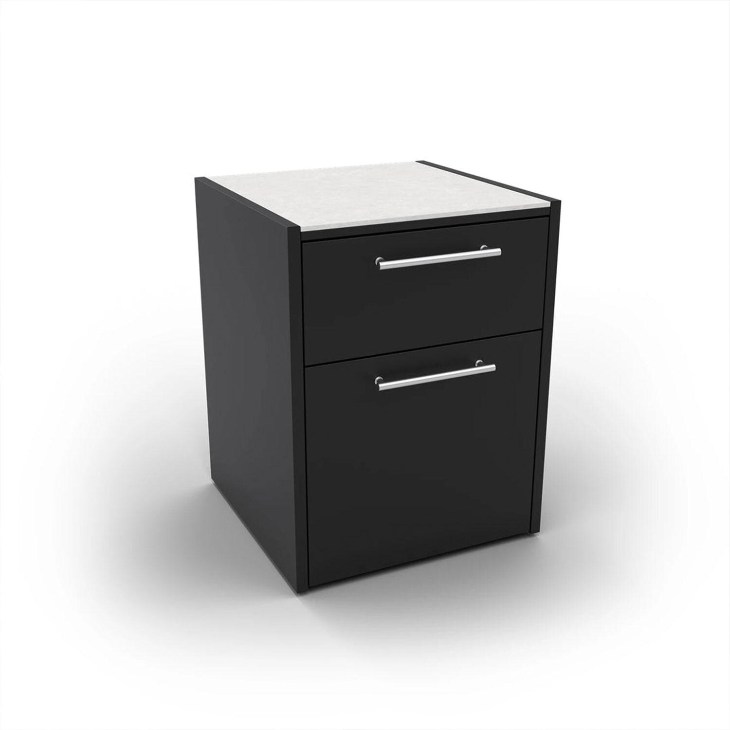 Fontana Forni Storage 65 Module W/ Iron Frost Countertop & End Panel - White Background thumbnail