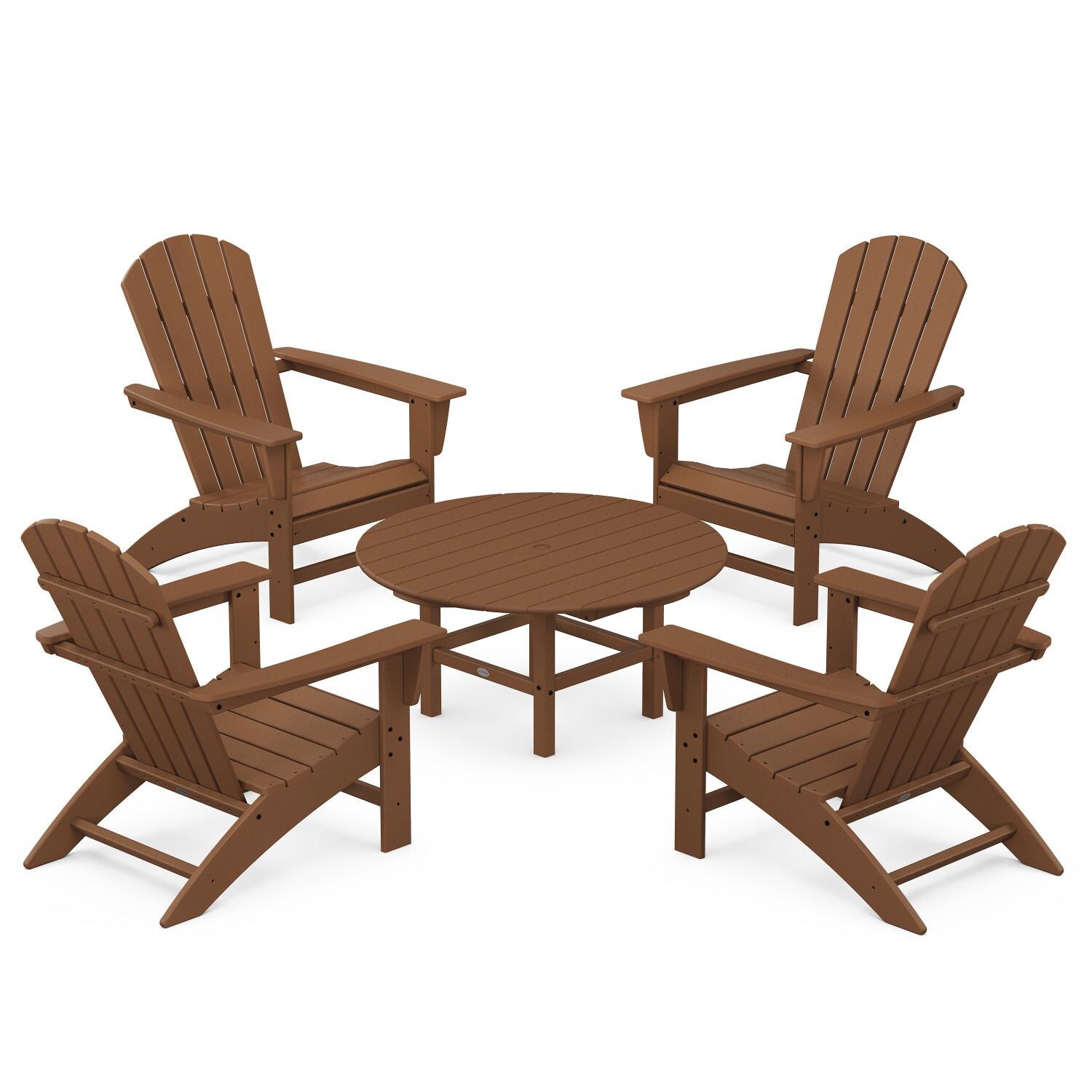 Nautical 5 Pc Recycled Plastic Seating Set in Teak by POLYWOOD