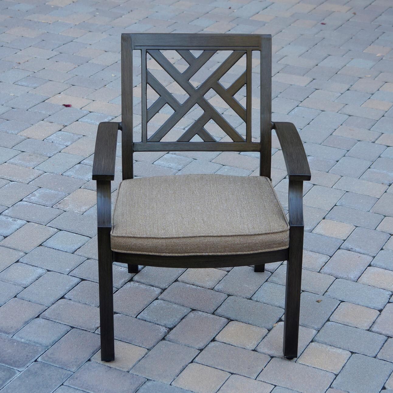 Darlee Brooklyn 5-Piece Patio Dining Set (with 2 Dining Chairs and 2 Benches) with Cushions and 39 X 67 Inch Rectangular Dining Table - Chair - Lifestyle thumbnail