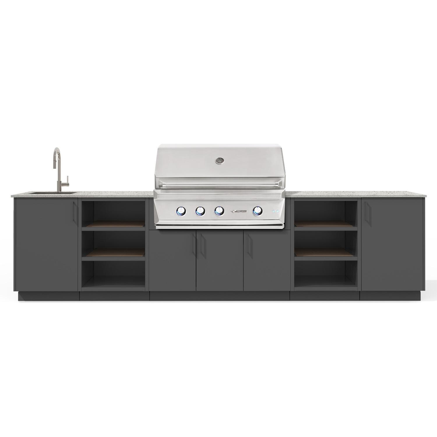 Urban Bonfire B-Twilight-42-TwinEagles-Keon-Anthracite Twilight 42 Outdoor Kitchen w/ Twin Eagles Natural Gas Grill, Keon Countertop & Anthracite Finish thumbnail