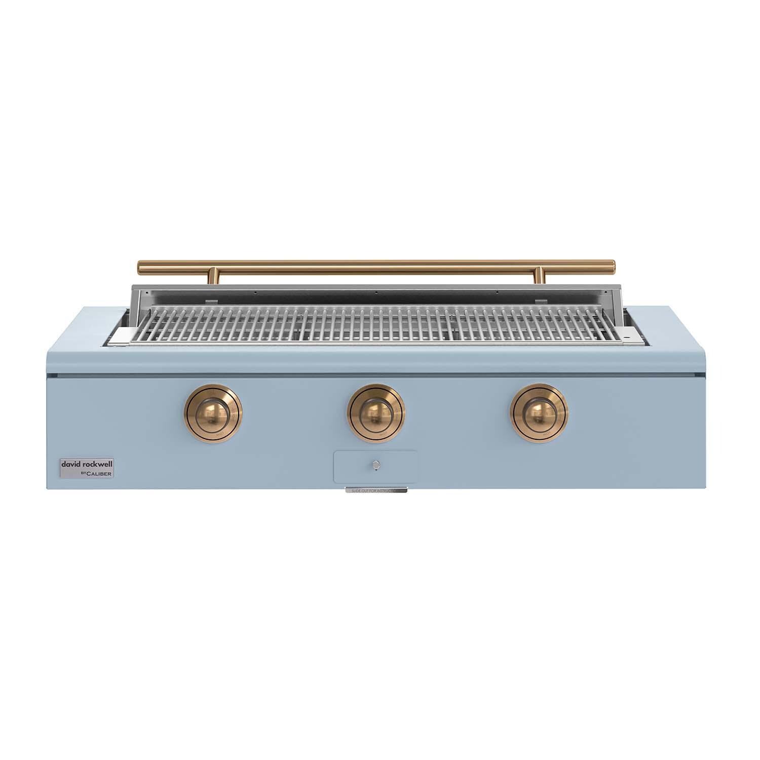 Caliber CRG-48BN00-A-152-H08 48-in Natural Gas Built-In Rockwell Grill - Bluestone w/ Gold Hardware - White Background thumbnail
