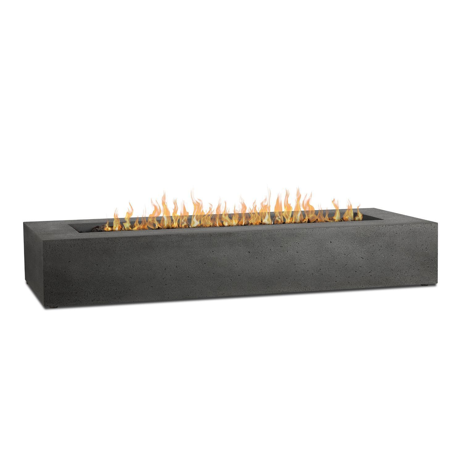 Hillview Bay 2713LP-CBN 72 Inch Rectangular Glass Fiber Reinforced Concrete Propane Fire Pit Table in Carbon by BBQGuys Signature - On - White Background thumbnail