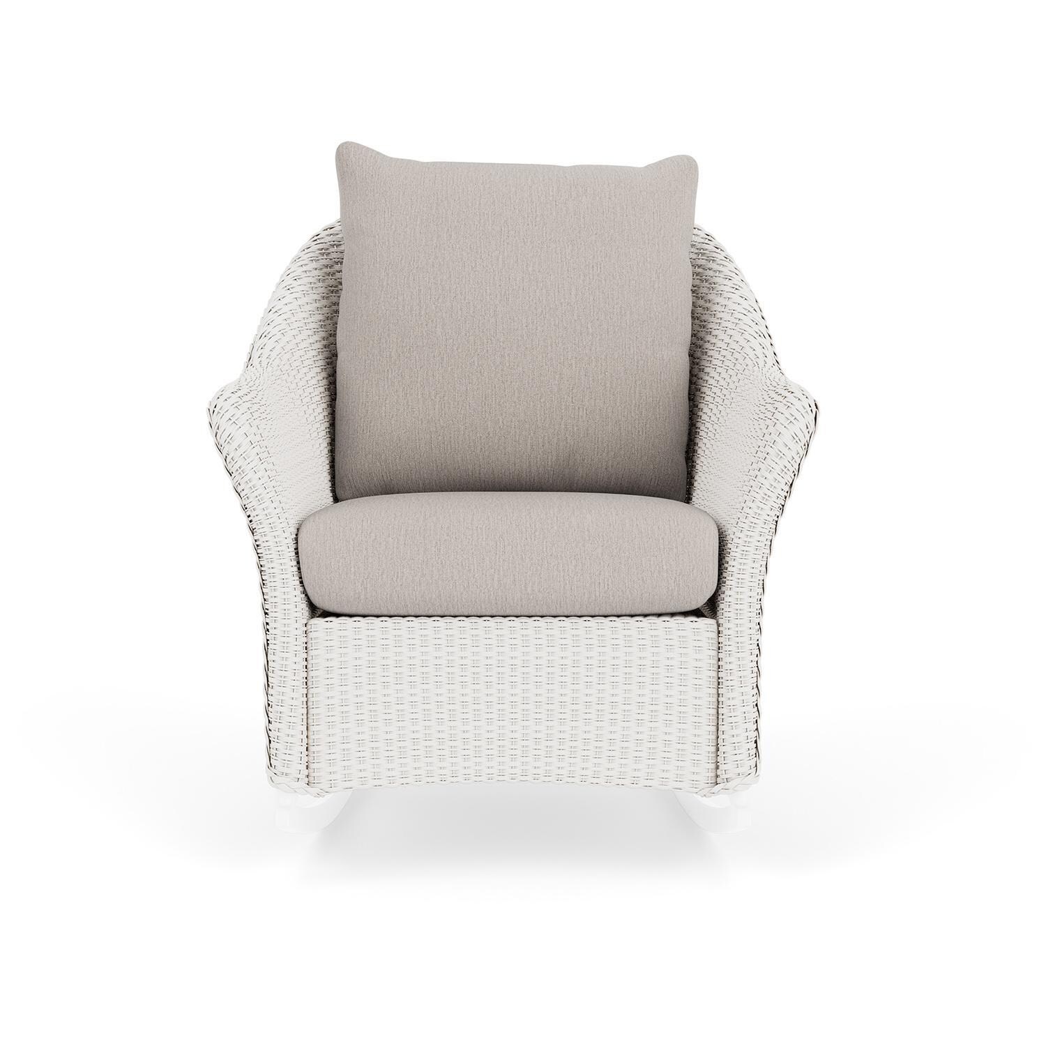 Weekend Retreat Lloyd Loom Rocking Chair in White/Remy Cloud by Lloyd Flanders
