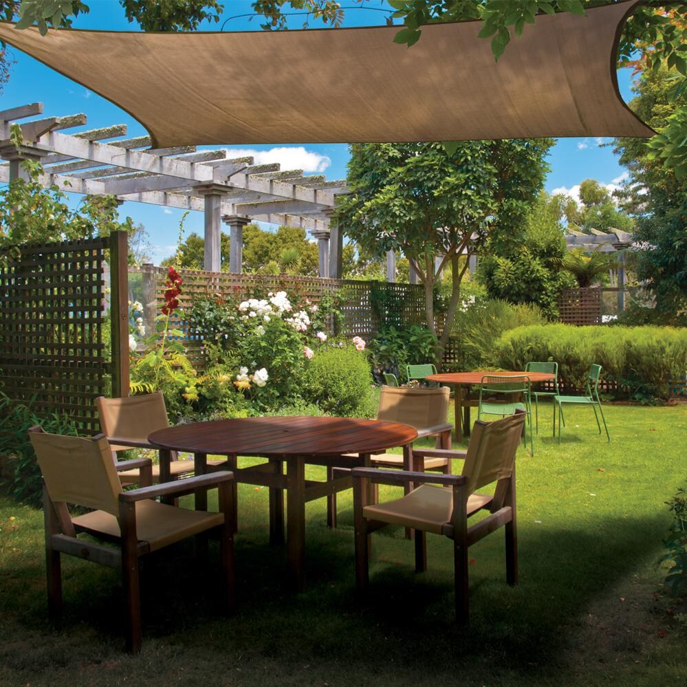 ShadeLogic Sun Shade Sail Heavy Weight 16 Foot Square - Sand Patio Cover thumbnail