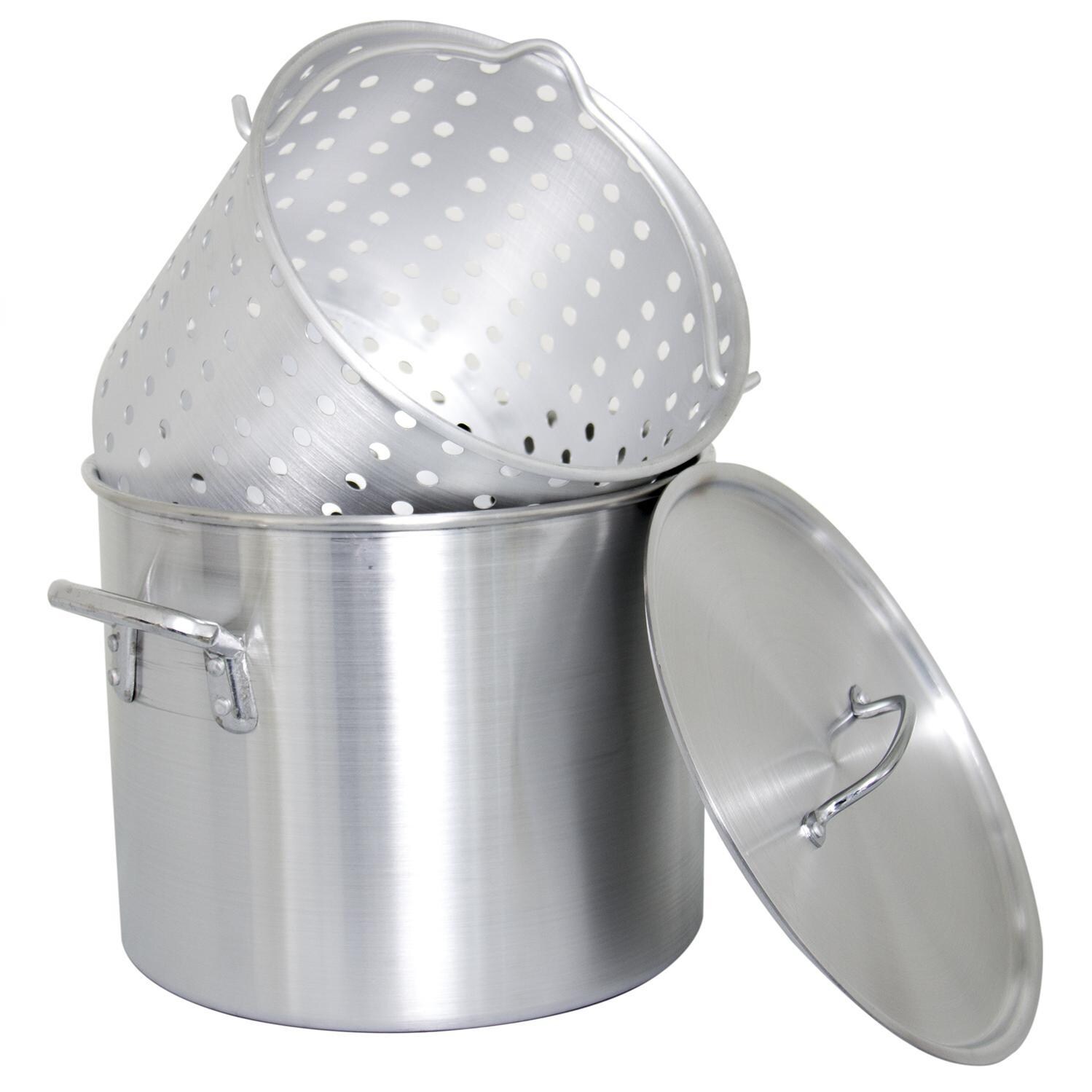 Cajun Cookware 24-Quart Aluminum Stock Pot With Basket And Lid - GL10171 thumbnail