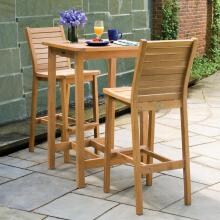 Dartmoor 3 Piece Natural Shorea Patio Bar Set By Oxford Garden image