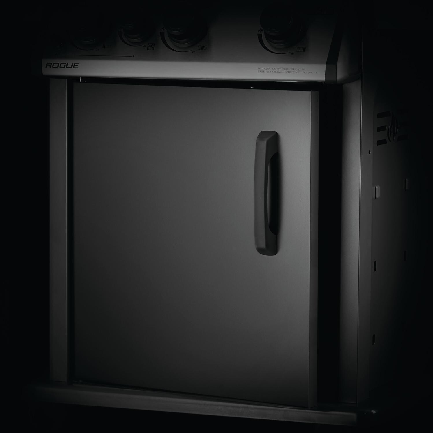 Napoleon RXT425SIBPK-1 Rogue XT 425 Propane Gas Grill with Infrared Side Burner - Black - Cart Storage Access Door thumbnail