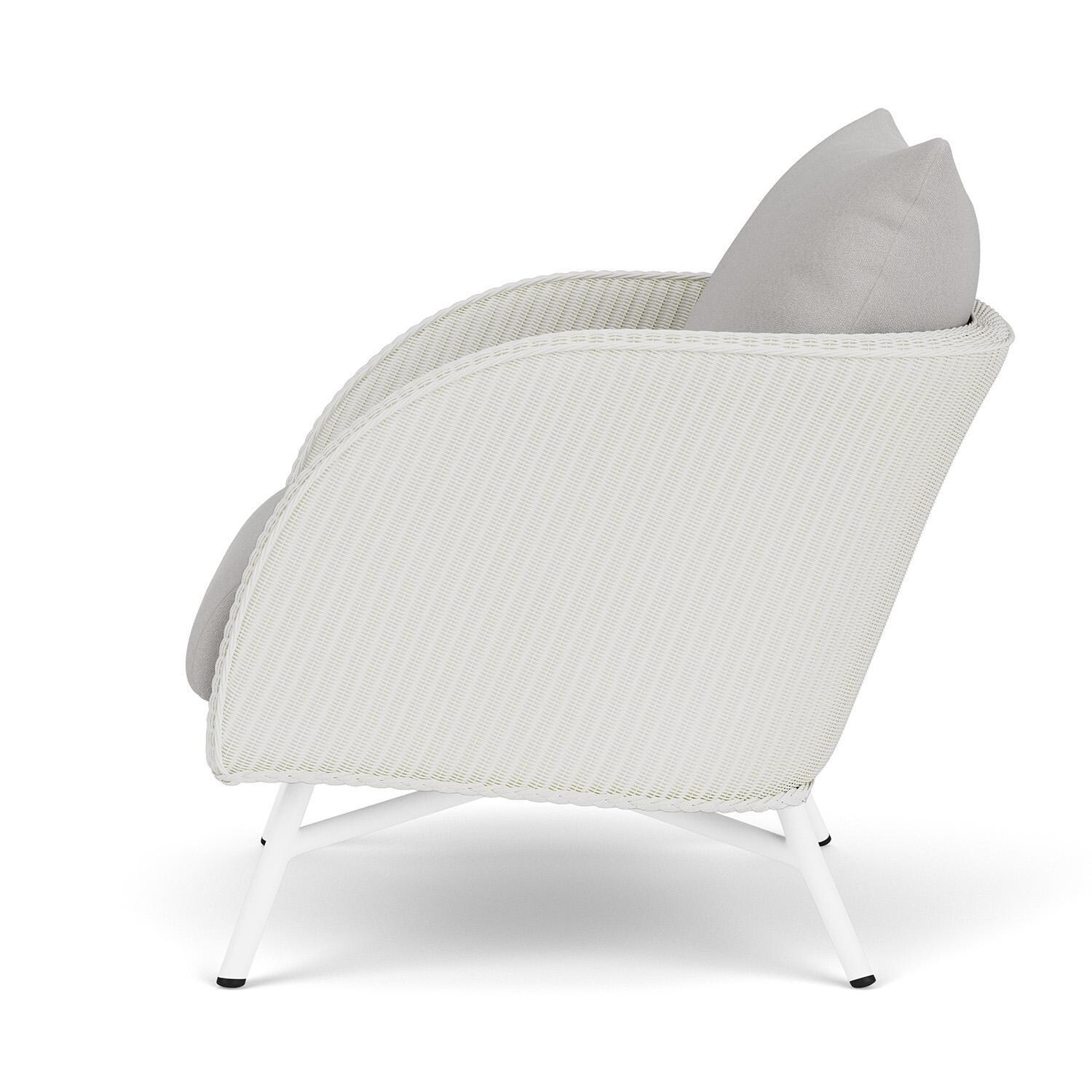 Lloyd Flanders Essence Lounge Chair W/Tundra Dove Fabric - Matte White Finish - Side thumbnail