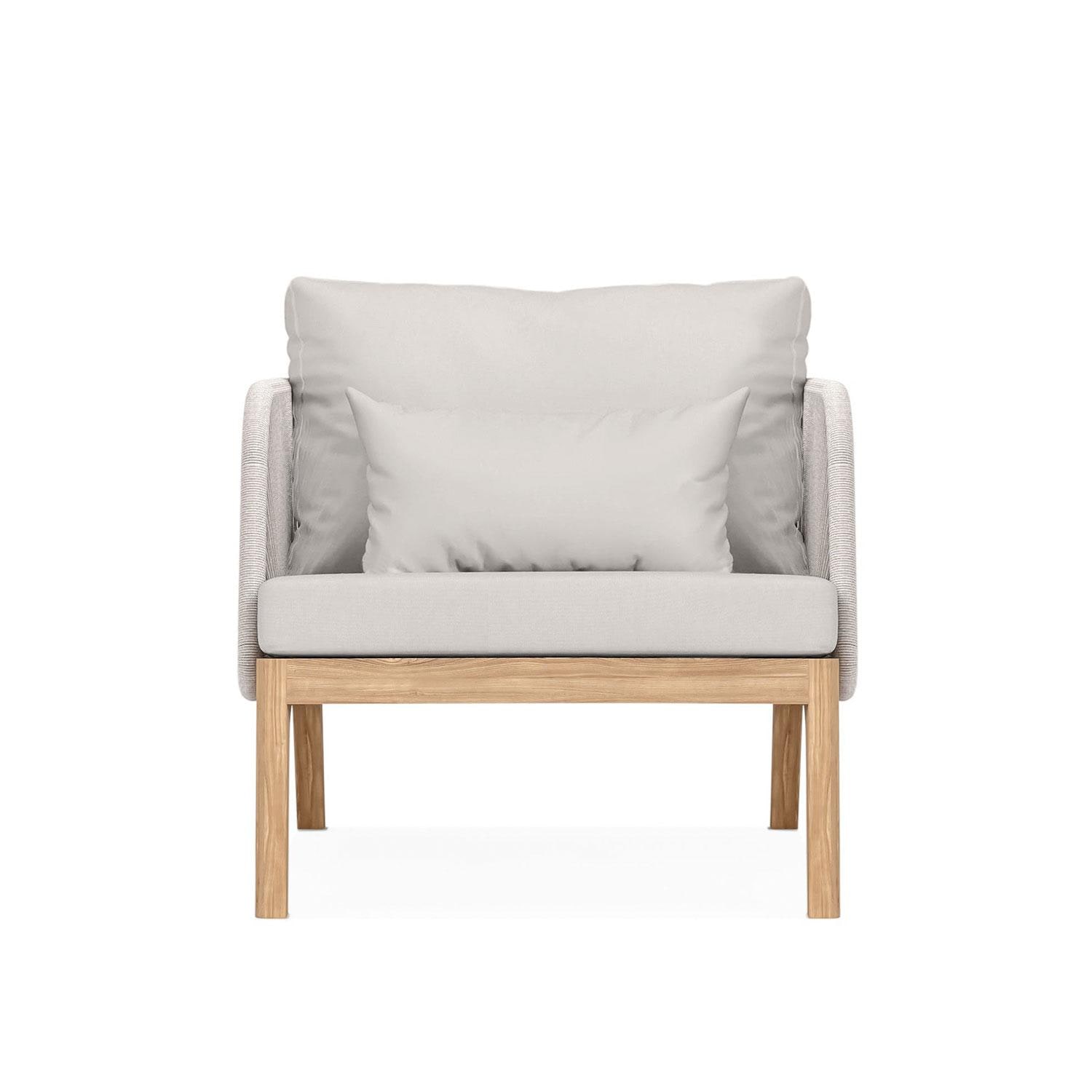 Willowlake Teak Club Chair in Silver by Lakeview Outdoor Designs - Front View - White Background thumbnail