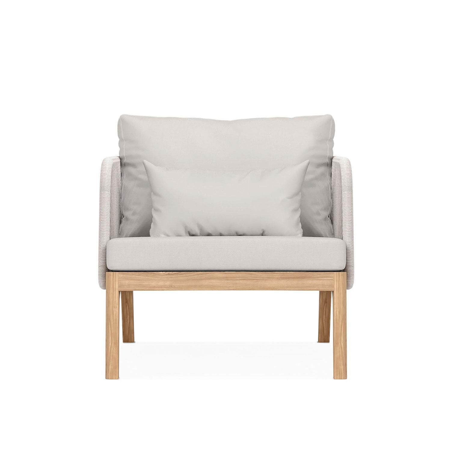 Willowlake Teak Club Chair in Silver by Lakeview Outdoor Designs - Front View - White Background thumbnail