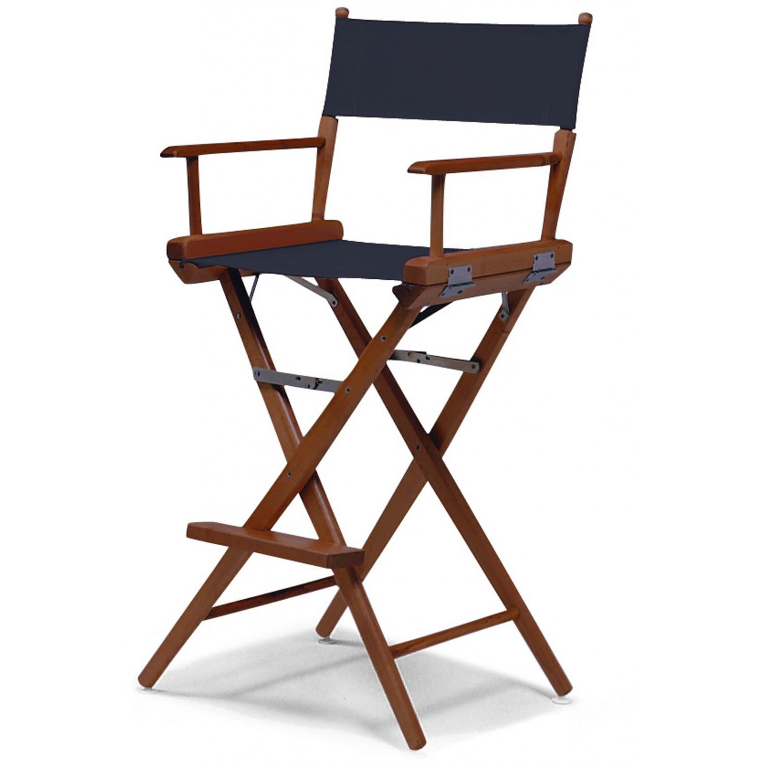 World Famous Bar Height Director Chair By Telescope Casual - Walnut/Navy