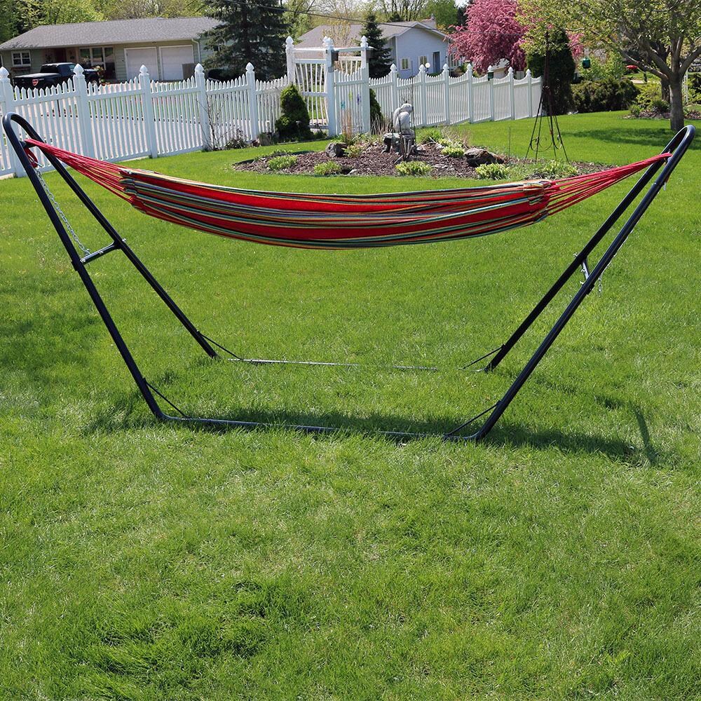 Ultimate Patio Brazilian Double Hammock w/ Universal Multi-Use Stand - Sunset - Lifestyle thumbnail