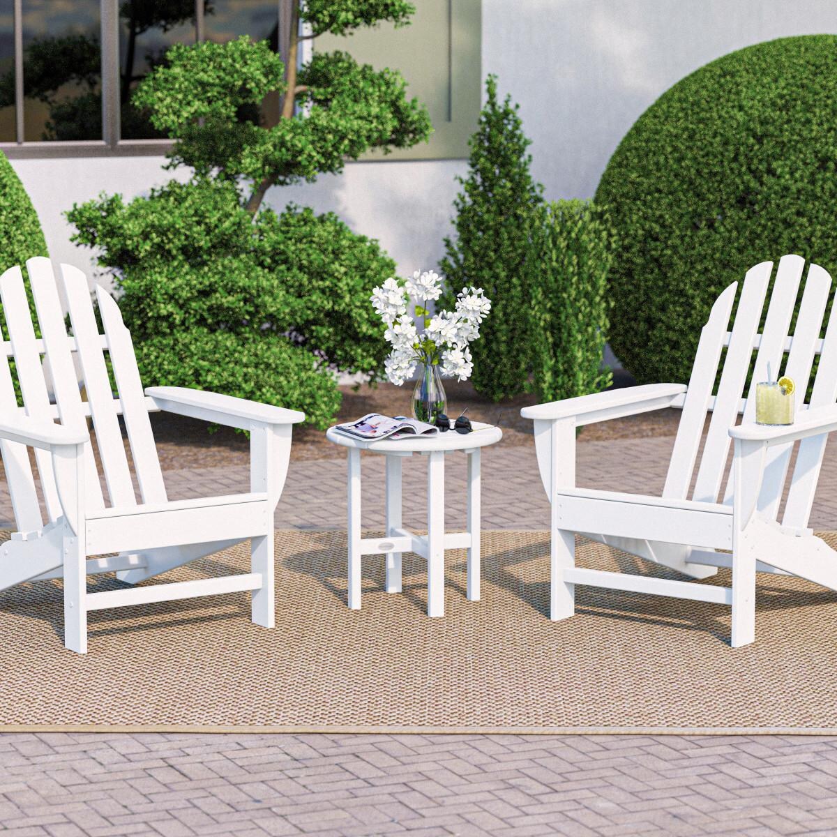 POLYWOOD PWS417-1-WH Classic Adirondack 3-Piece Set thumbnail