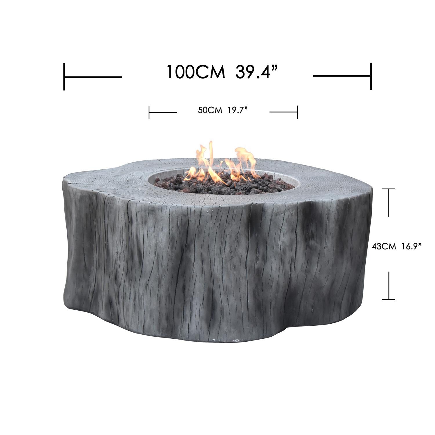 Lakeview Outdoor Designs SCOFG145CG-NG Camille Way 39-Inch Round Natural Gas Fire Pit Table - Dimensions thumbnail