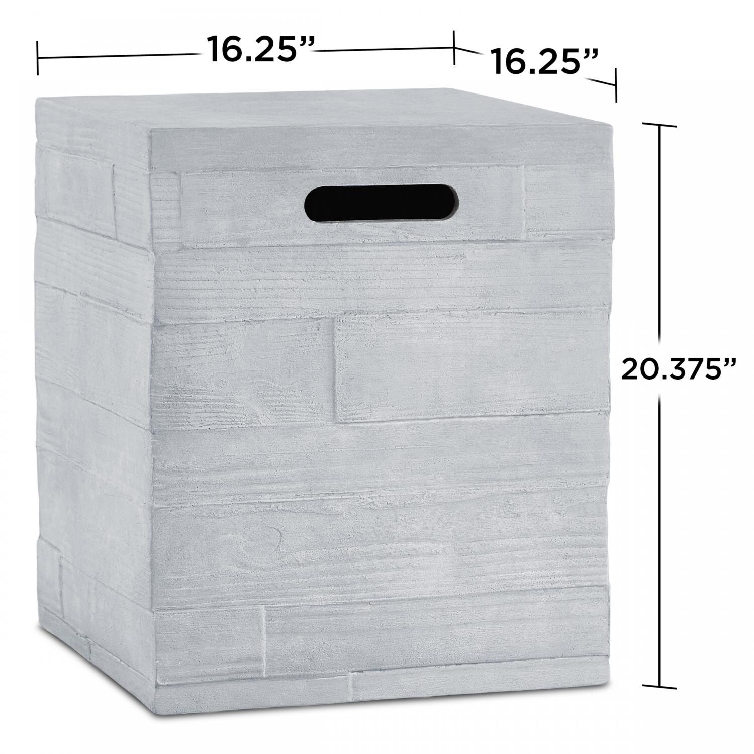 Real Flame Board Form Faux Wood Propane Tank Cover - Gray - Dimensions thumbnail