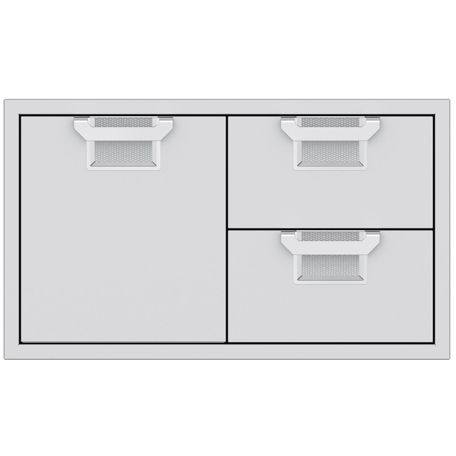 Aspire By Hestan 36-Inch Double Drawer And Single Storage Door Combo - Steeletto - AESDR36-SS thumbnail