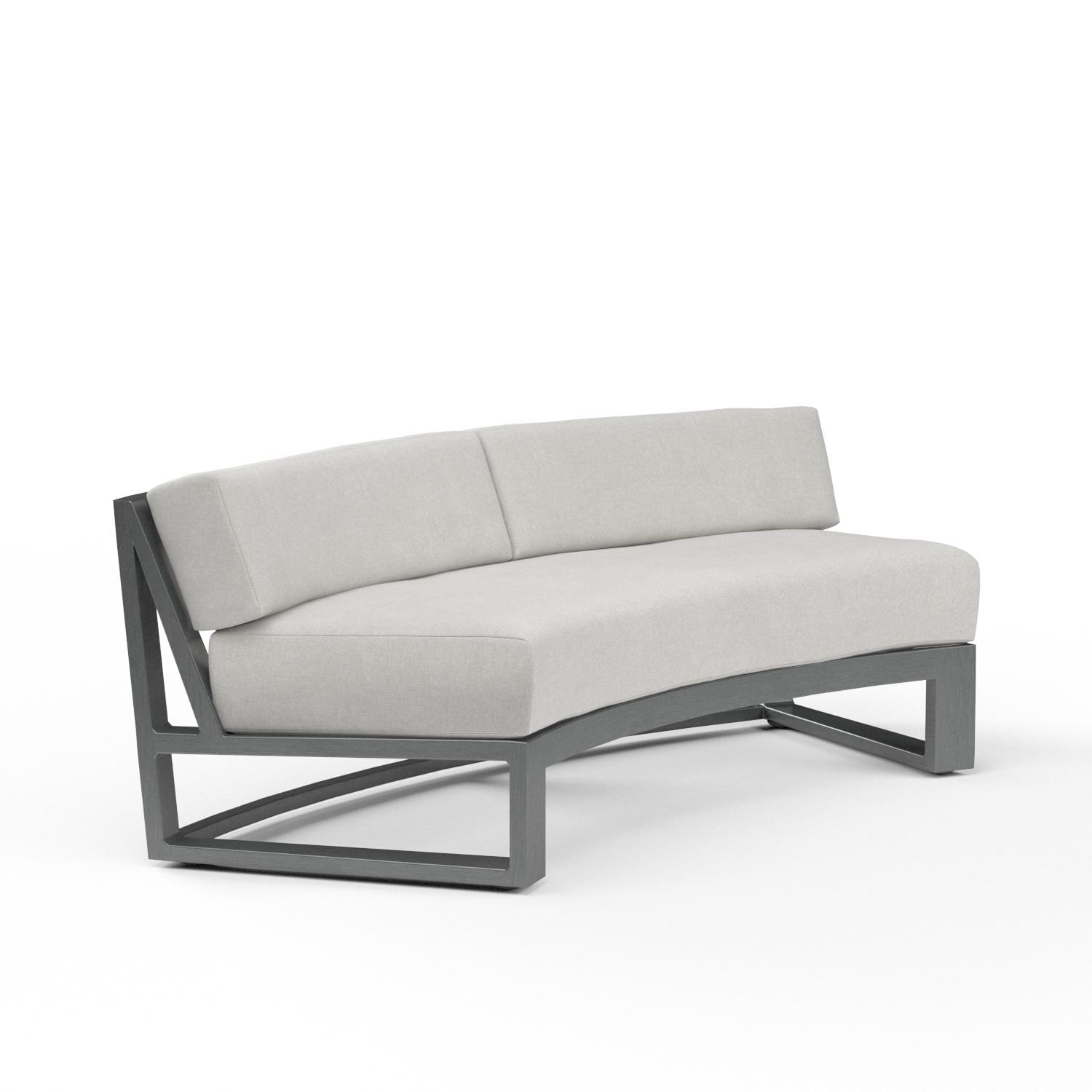 Redondo Aluminum Sectional Loveseat in Slate/Cast Silver by Sunset West