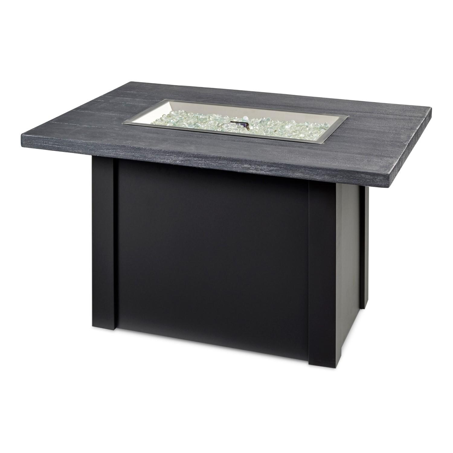 Havenwood 44 Inch Fire Pit Table W/ Carbon Grey Top & Black Base - White Background thumbnail