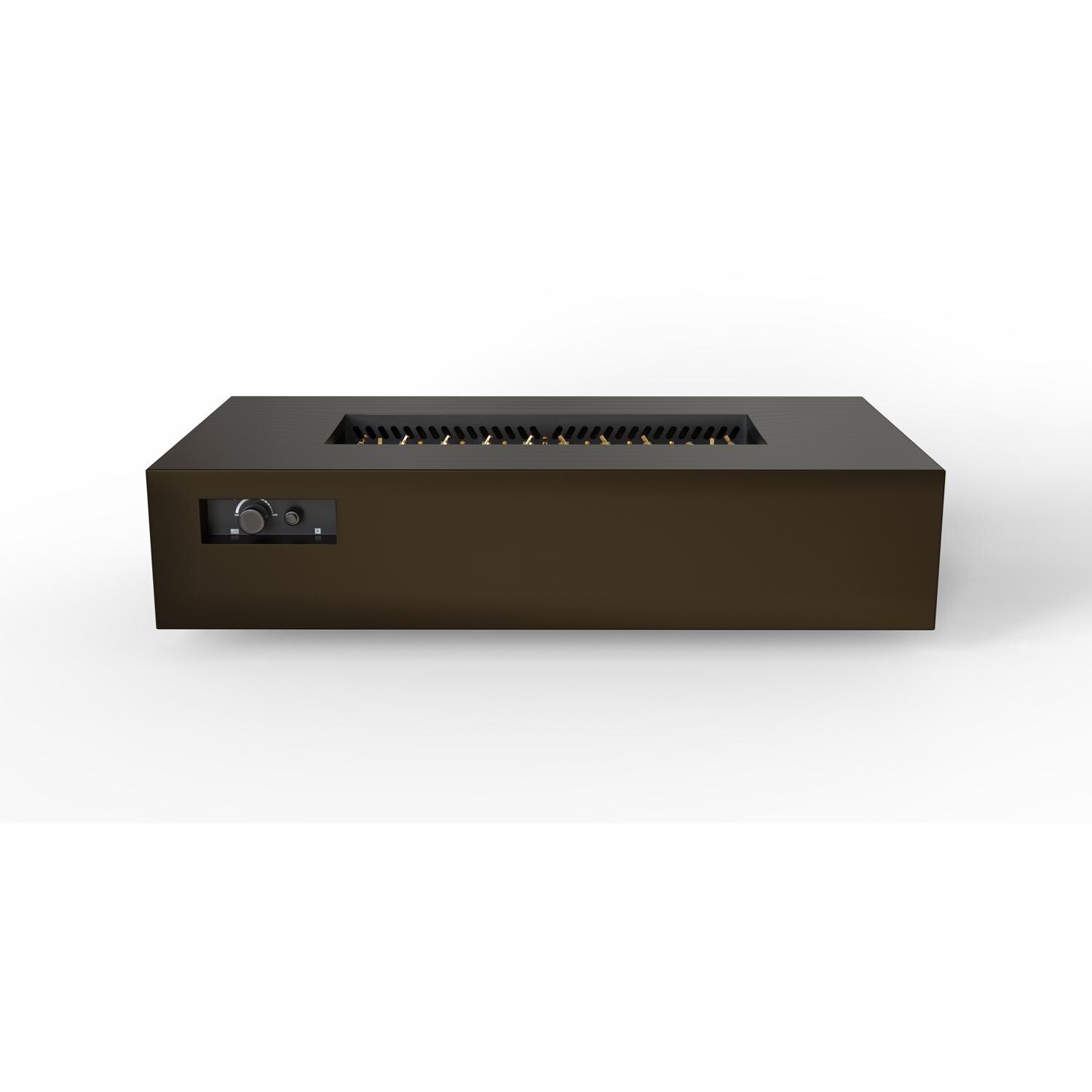 AON 72 Inch Rectangular Powder Coated Steel Propane Fire Pit in Bronze by Warming Trends