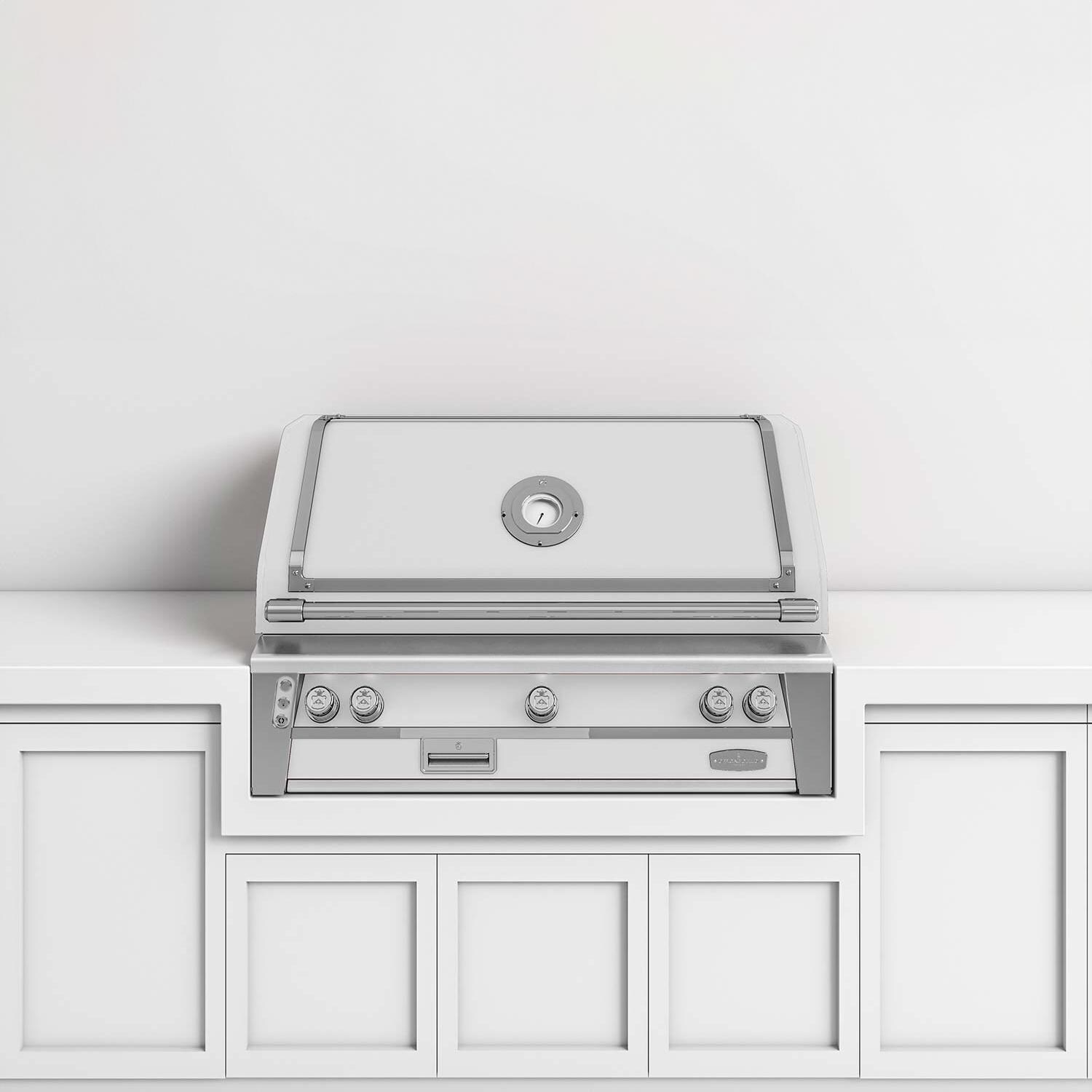 Officine Gullo BBQ42BI02 42-Inch OG Professional Propane Grill in Lily White - White Background thumbnail