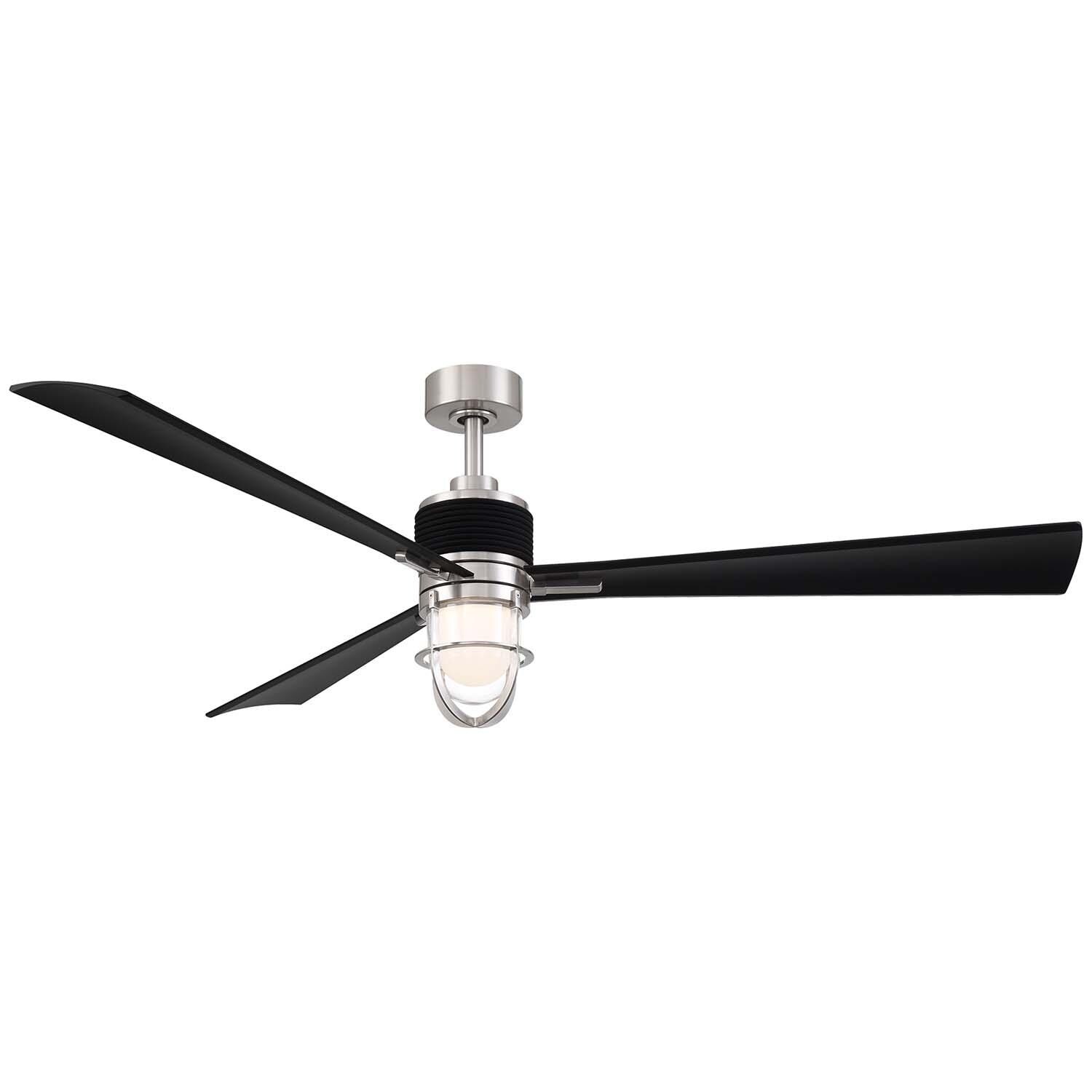 65-in Nauticus Fan in Brushed Nickel w/ Coal Black Blades by Minka-Aire - F768L-BNW/CL