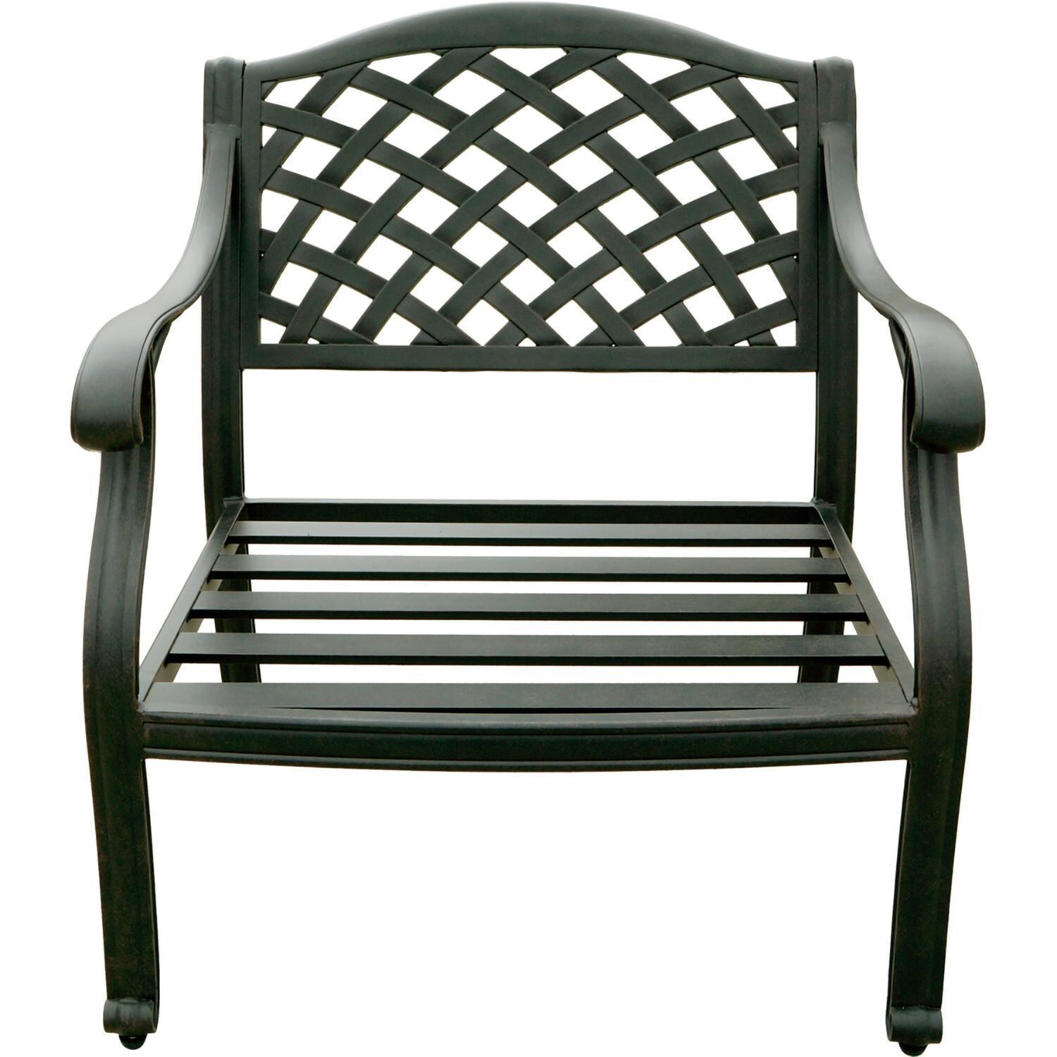 Darlee Nassau 6-Piece Patio Fire Pit Deep Seating Set with Cushions and 24 Inch Round End Table and 31 X 46 Inch Oval Coffee Table - Chair - White Background thumbnail