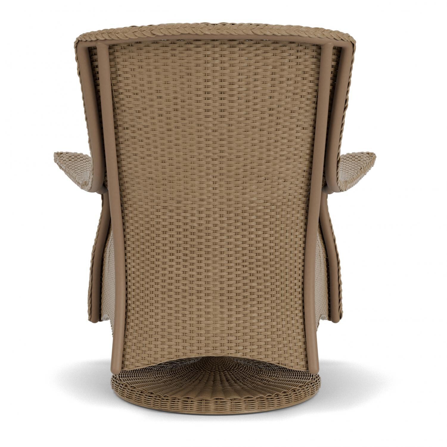 Lloyd Flanders Mandalay Swivel Rocker Lounge Chair in Fawn Finish with Demo Skyway fabric - Back thumbnail