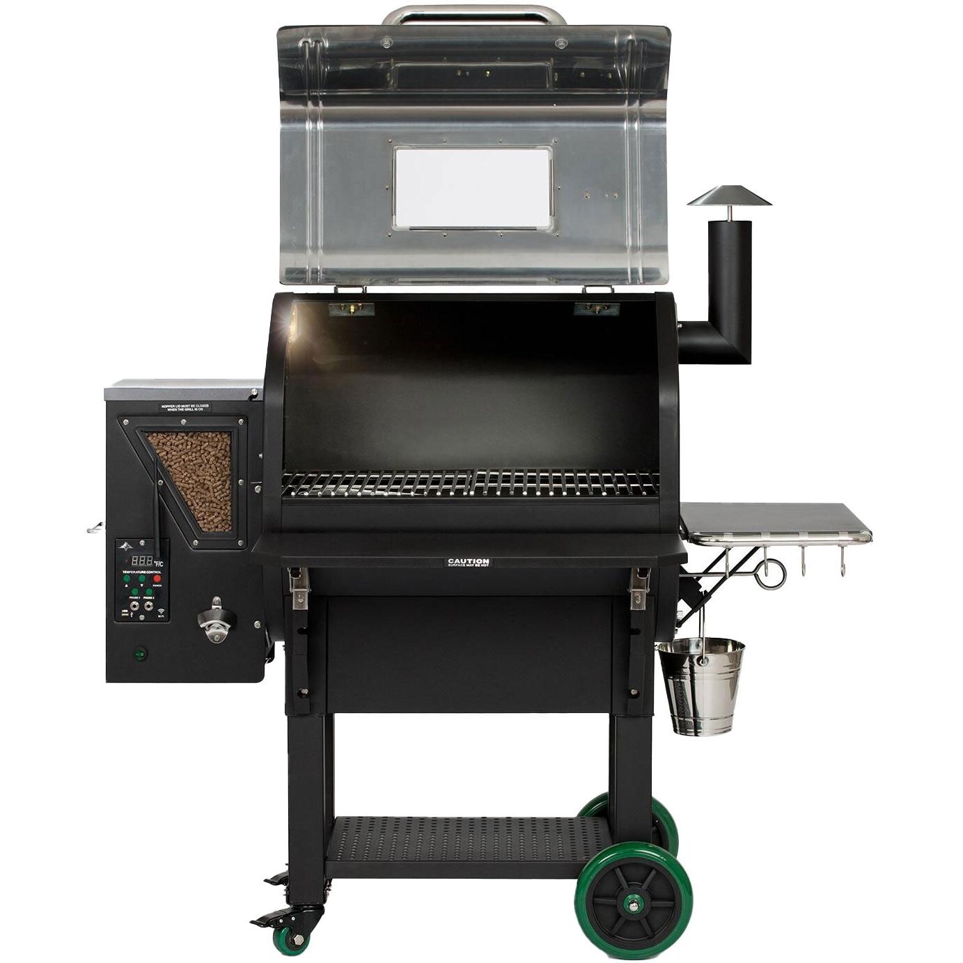 Green Mountain Grills Ledge SS Wi-Fi Controlled Wood Pellet Grill - Open - White Background