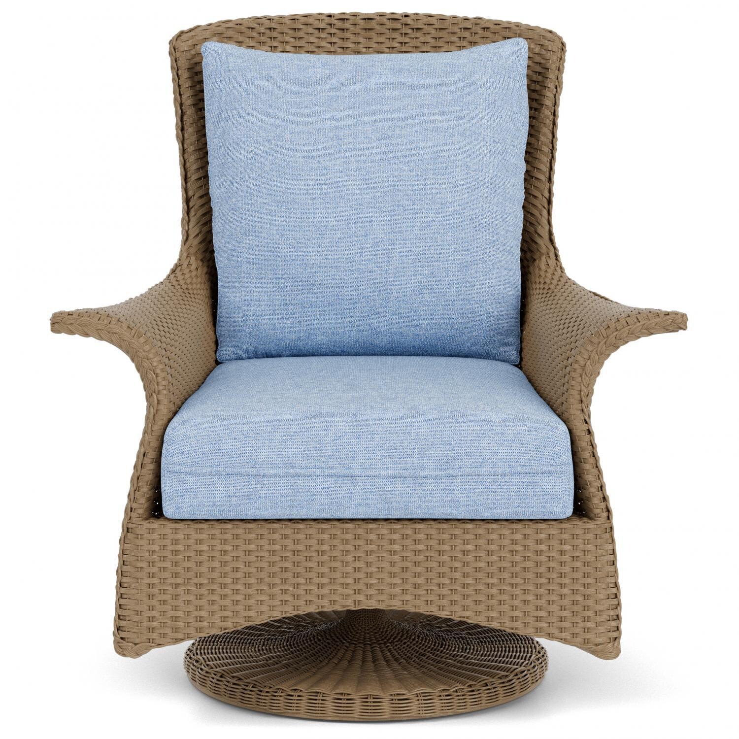 Lloyd Flanders Mandalay Swivel Rocker Lounge Chair in Fawn Finish with Demo Skyway fabric thumbnail