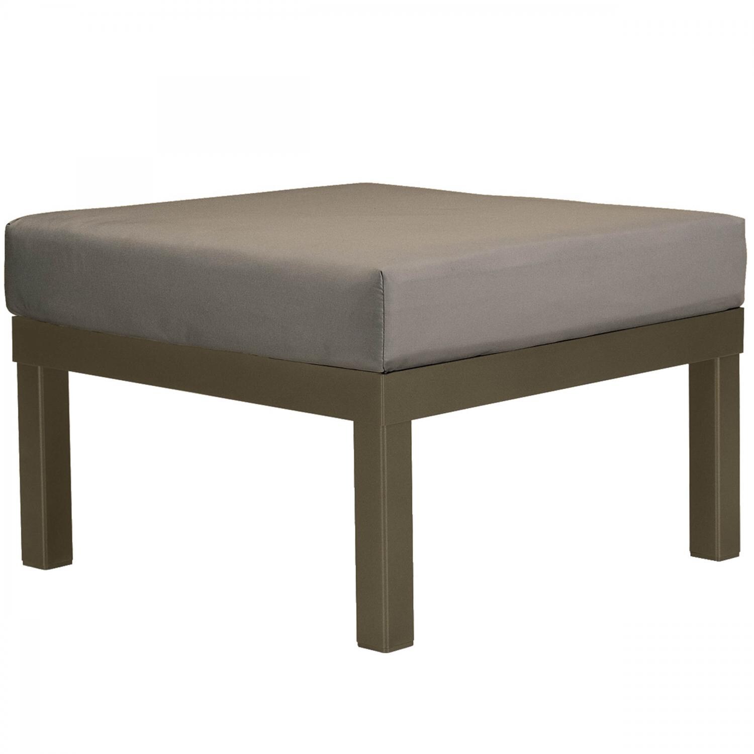 Ashbee Aluminum Patio Ottoman By Telescope Casual - Textured Beachwood/Mushroom thumbnail