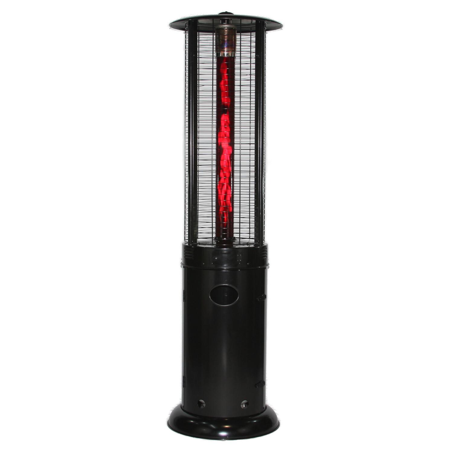 RADtec EF-Ruby 80-Inch Ellipse Flame Patio Heater - Black with Ruby Glass thumbnail