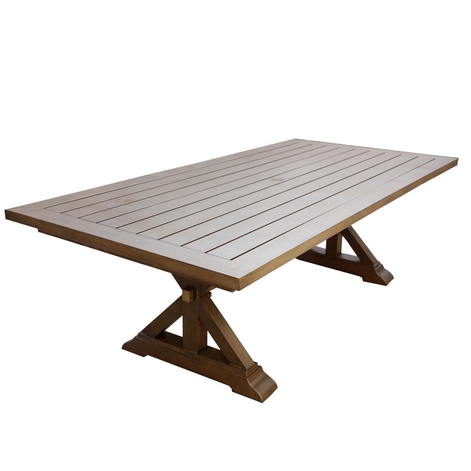 Darlee Brooklyn 86 X 44 Inch Aluminum Patio Dining Table in Multi Brown - White Background thumbnail
