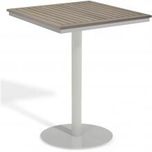 Travira 32 Inch Square Patio Bar Table W/ Tekwood Vintage Top By Oxford Garden image