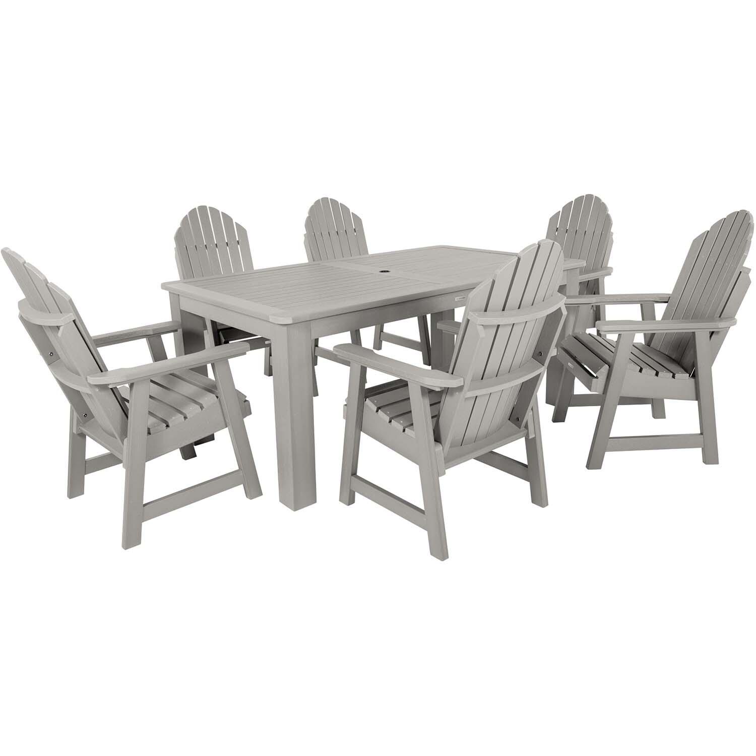 Hart Lane 7 Pc Rectangular Dining Set in Harbor Gray By Lakeview Outdoor Designs - White Background thumbnail