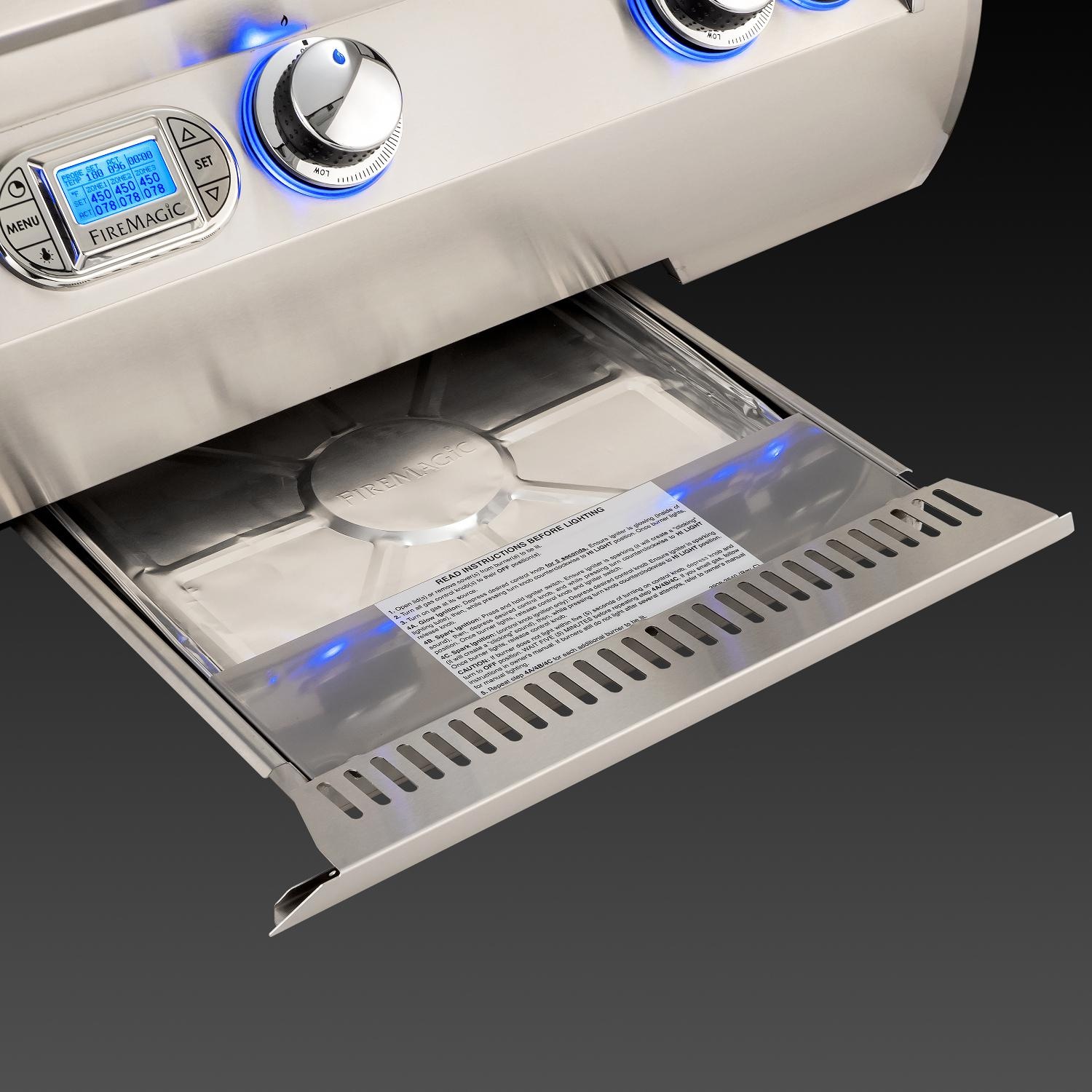 Fire Magic - E790I-8L1P-W - Echelon Diamond 36-Inch Built-In Propane Gas Grill W/ On Infrared Burner, Magic View Window & Rotisserie - Large Drip Tray thumbnail