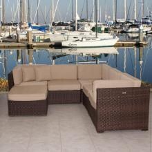 Atlantic Bellagio 5-Person Resin Wicker Patio Sectional Set image