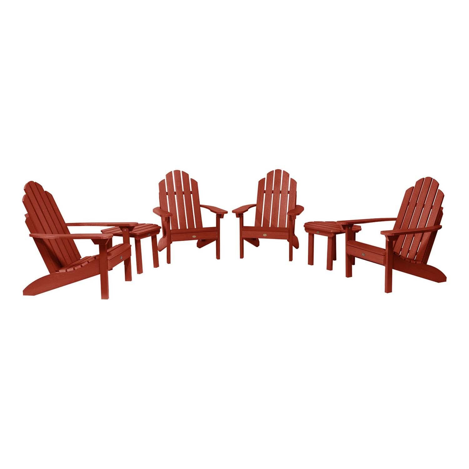 Paradise Key 6 Pc Set Polyresin Seating Set in Rustic Red By Lakeview Outdoor Designs - White Background thumbnail