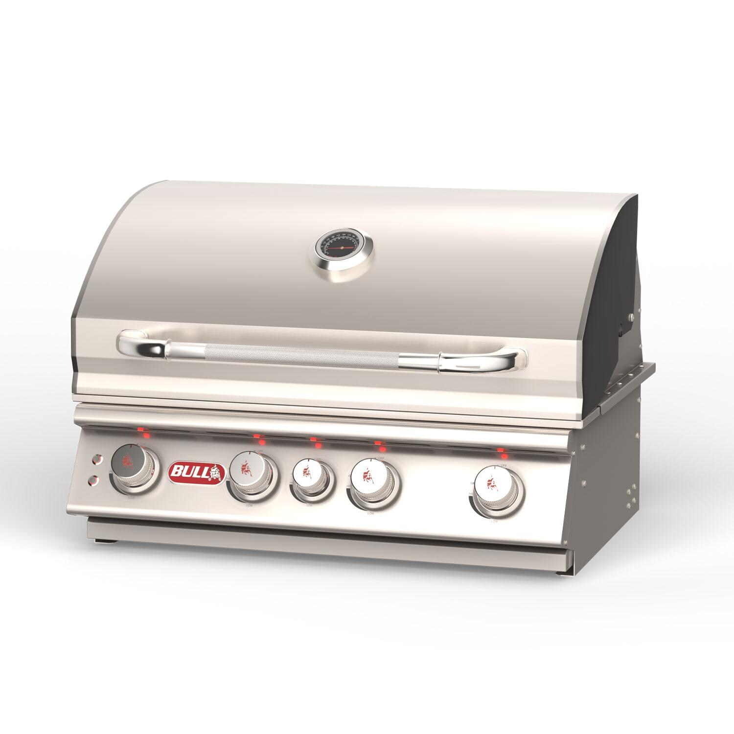 Bull 47629 Angus 30-in 4-Burner Built-In Natural Gas Grill - Hood Down - Left View - White Background thumbnail
